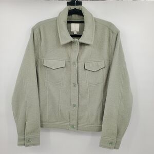 ♡♡ Joie Fuzzy Sage Green Trucker Style Jacket  Size XL